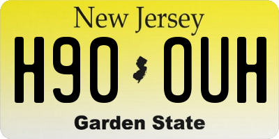 NJ license plate H90OUH