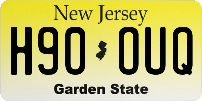 NJ license plate H90OUQ