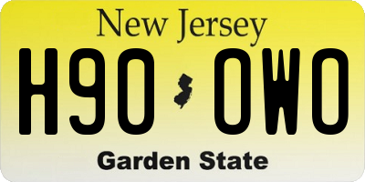 NJ license plate H90OWO