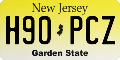NJ license plate H90PCZ