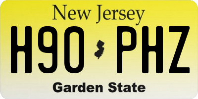 NJ license plate H90PHZ