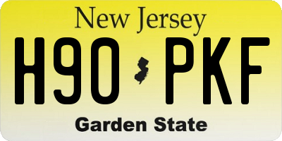 NJ license plate H90PKF