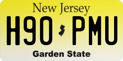 NJ license plate H90PMU