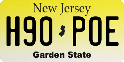 NJ license plate H90POE