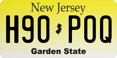 NJ license plate H90POQ
