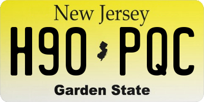 NJ license plate H90PQC