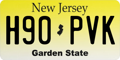NJ license plate H90PVK
