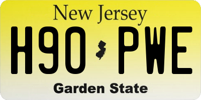 NJ license plate H90PWE