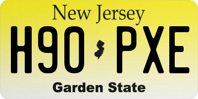 NJ license plate H90PXE