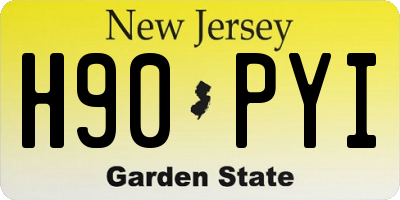 NJ license plate H90PYI
