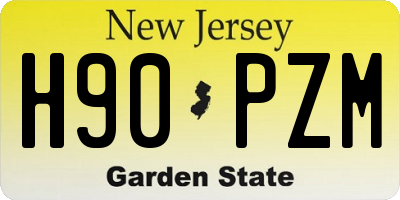 NJ license plate H90PZM