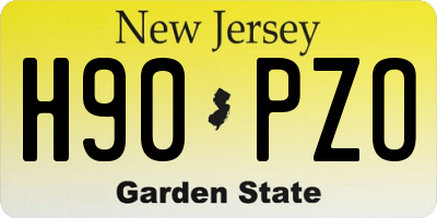 NJ license plate H90PZO