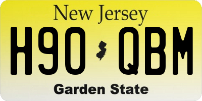 NJ license plate H90QBM