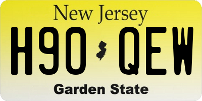 NJ license plate H90QEW