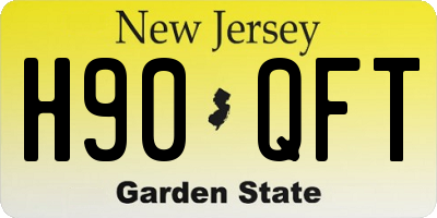 NJ license plate H90QFT