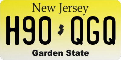 NJ license plate H90QGQ