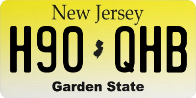 NJ license plate H90QHB