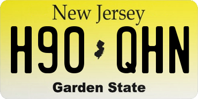 NJ license plate H90QHN