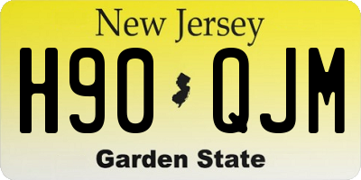 NJ license plate H90QJM