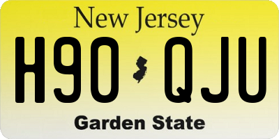 NJ license plate H90QJU