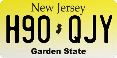 NJ license plate H90QJY