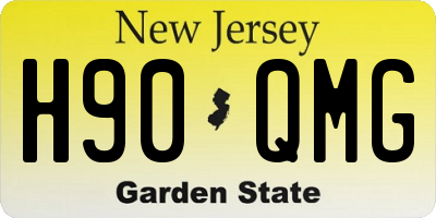 NJ license plate H90QMG