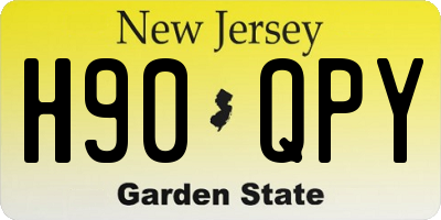 NJ license plate H90QPY