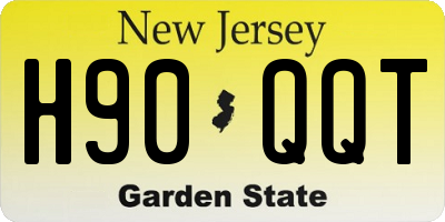 NJ license plate H90QQT