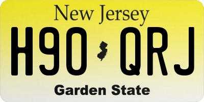 NJ license plate H90QRJ