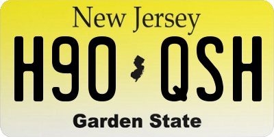 NJ license plate H90QSH