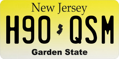 NJ license plate H90QSM