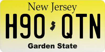 NJ license plate H90QTN