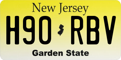NJ license plate H90RBV