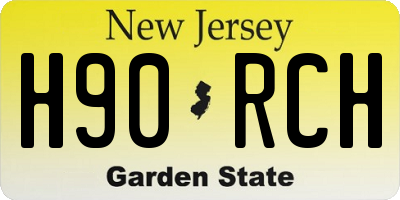 NJ license plate H90RCH