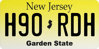 NJ license plate H90RDH