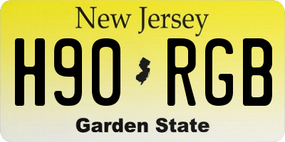 NJ license plate H90RGB