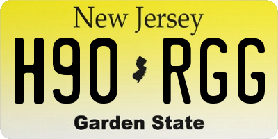 NJ license plate H90RGG