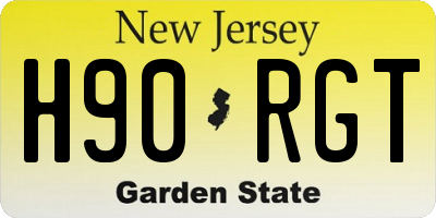NJ license plate H90RGT