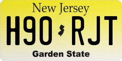 NJ license plate H90RJT