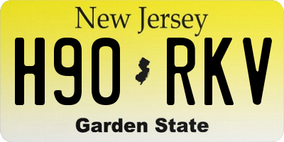 NJ license plate H90RKV