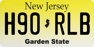 NJ license plate H90RLB