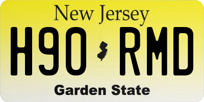 NJ license plate H90RMD