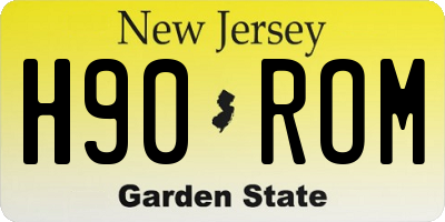 NJ license plate H90ROM