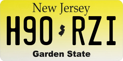 NJ license plate H90RZI