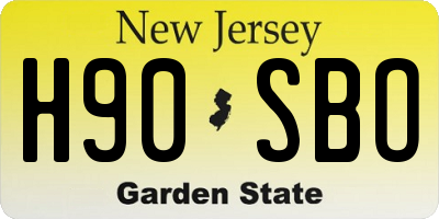 NJ license plate H90SBO