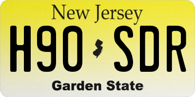 NJ license plate H90SDR