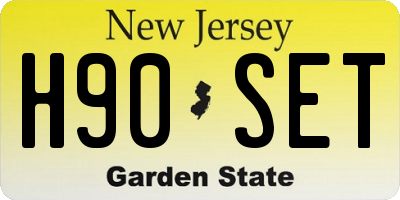 NJ license plate H90SET