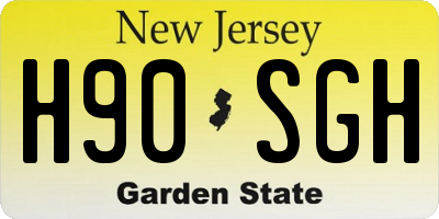 NJ license plate H90SGH