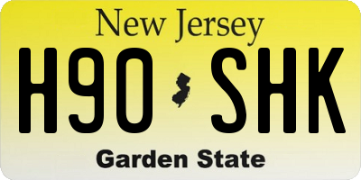 NJ license plate H90SHK