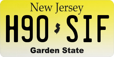 NJ license plate H90SIF